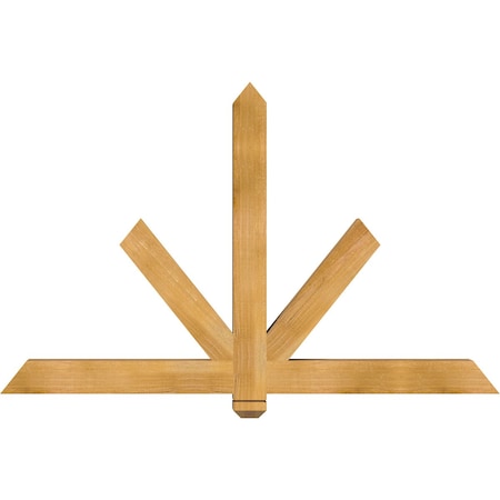 Ekena Millwork Kennewick Rough Sawn Timber Gable Bracket, Western Red Cedar, 60"W x 38"H x 4"D x 4"F, 15/12 Pitch GBW060X38X0404KEN00RWR